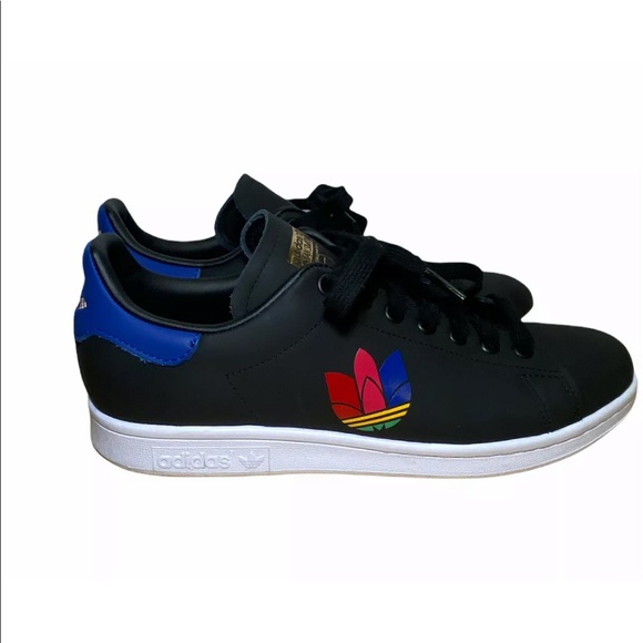 Adidas Stan Smith Black and Primary Color Logo Women’s Sneakers ( size 9) - Picture 8 of 13